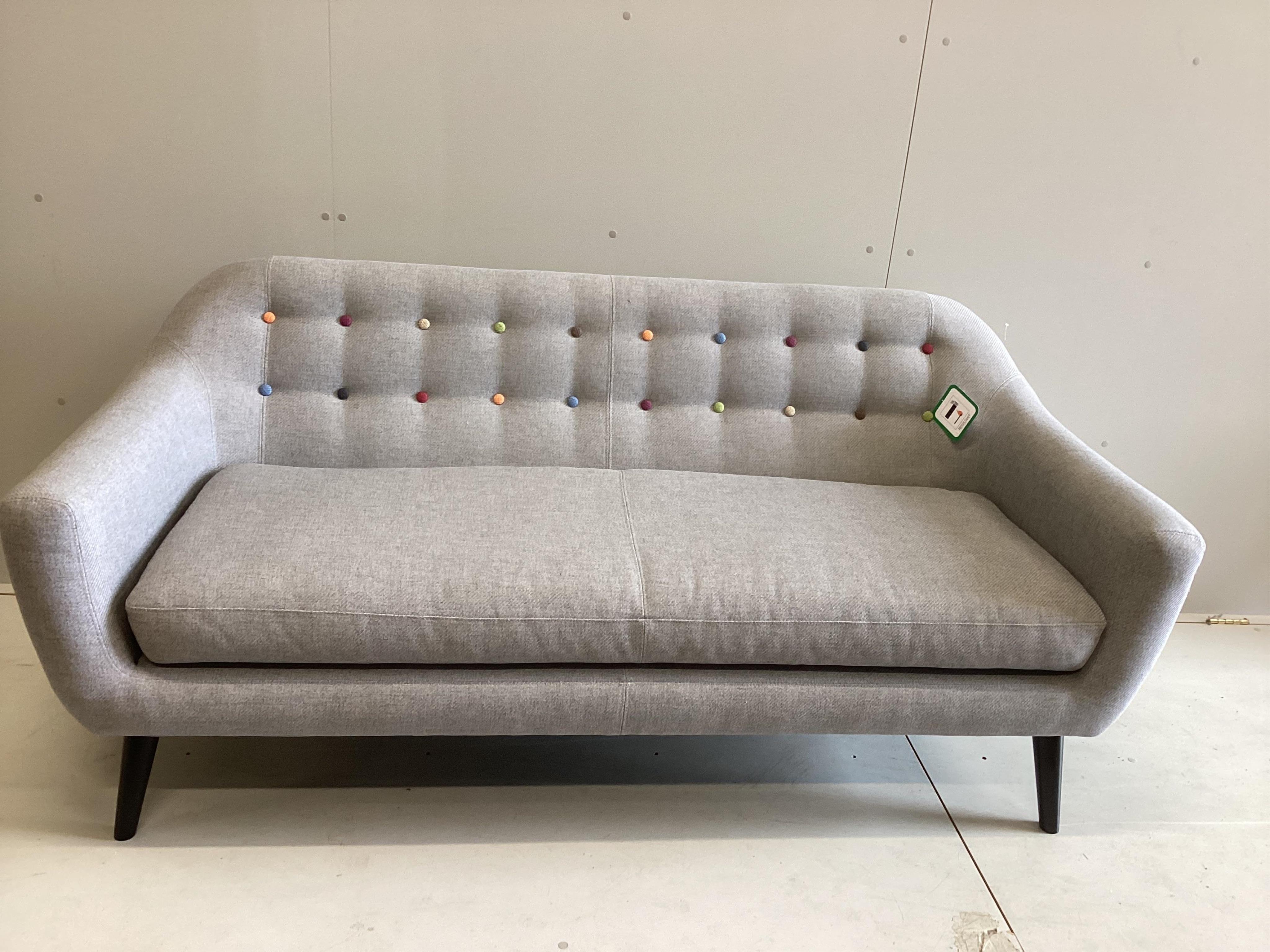 A new Made.Com Contemporary sofa, width 186cm, depth 80cm, height 83cm. Condition - excellent